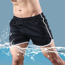 Ademende, effen sportshorts met trekkoord voor heren, geschikt voor hardlopen, casual fitness, yoga en de sportschool.