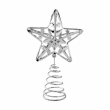 Mini Metal Rustic Christmas Tree Topper, 7" Vintage Star Decor – Compatible with All Standard Trees