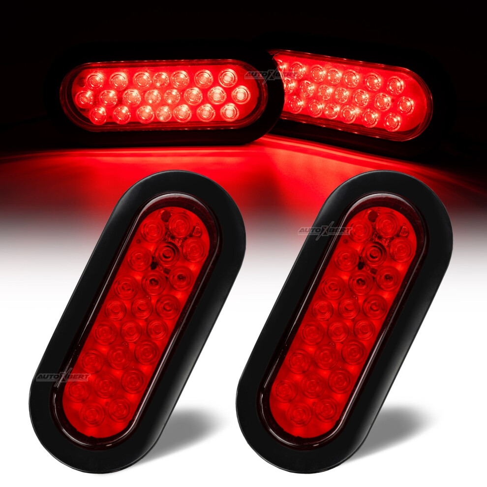 2X 6'' Oval Tail Car Trailer Caravan Led Tail Fog Lamp Atv Rv Truck Part Light 9365509014820