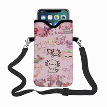 Geantă de telefon Axolotl, cu o husă mică cu curea reglabilă, compatibilă cu majoritatea smartphone-urilor.