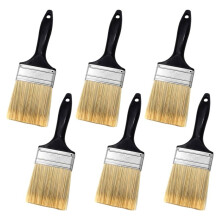Pinceles Planos de 3 Pulgadas, Herramientas de Pintura Profesionales con Mango de Plástico Tratado para Pintura de Bricolaje, Muebles, Cercas,