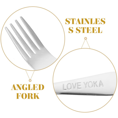 Adaptive Eating Utensils Curved Fork for Elderly with Ergonomic NonSlip Handle and Balanced Design 1