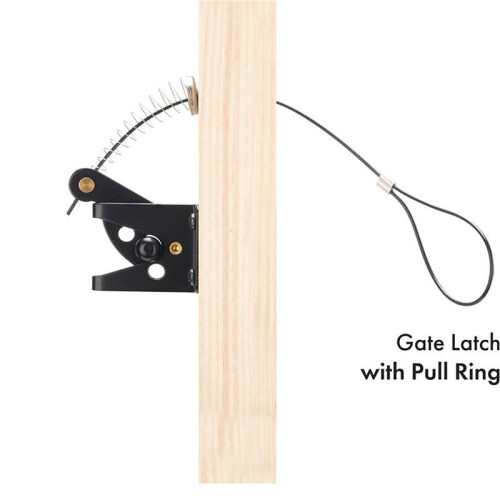 5X Self Locking Gate  for Wooden Fence Heavy Duty, Steel Spring Cable Pull String Gate Hardware Gate Lock 2