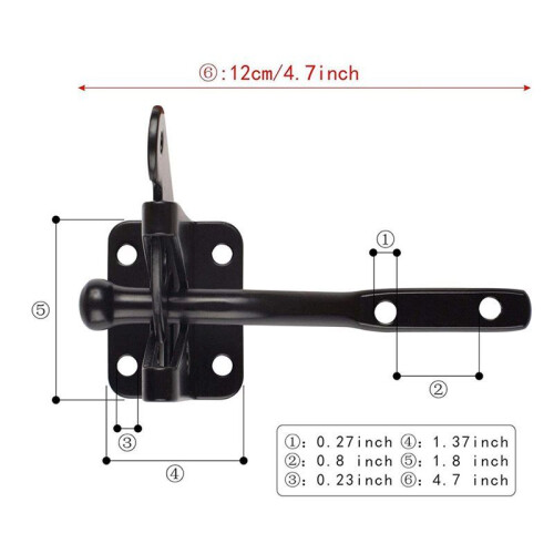 5X Self Locking Gate  for Wooden Fence Heavy Duty, Steel Spring Cable Pull String Gate Hardware Gate Lock