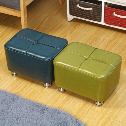 Green Rectangle Small Foot Stool Ottoman for Couch and Office Desk Versatile Compact Design 2