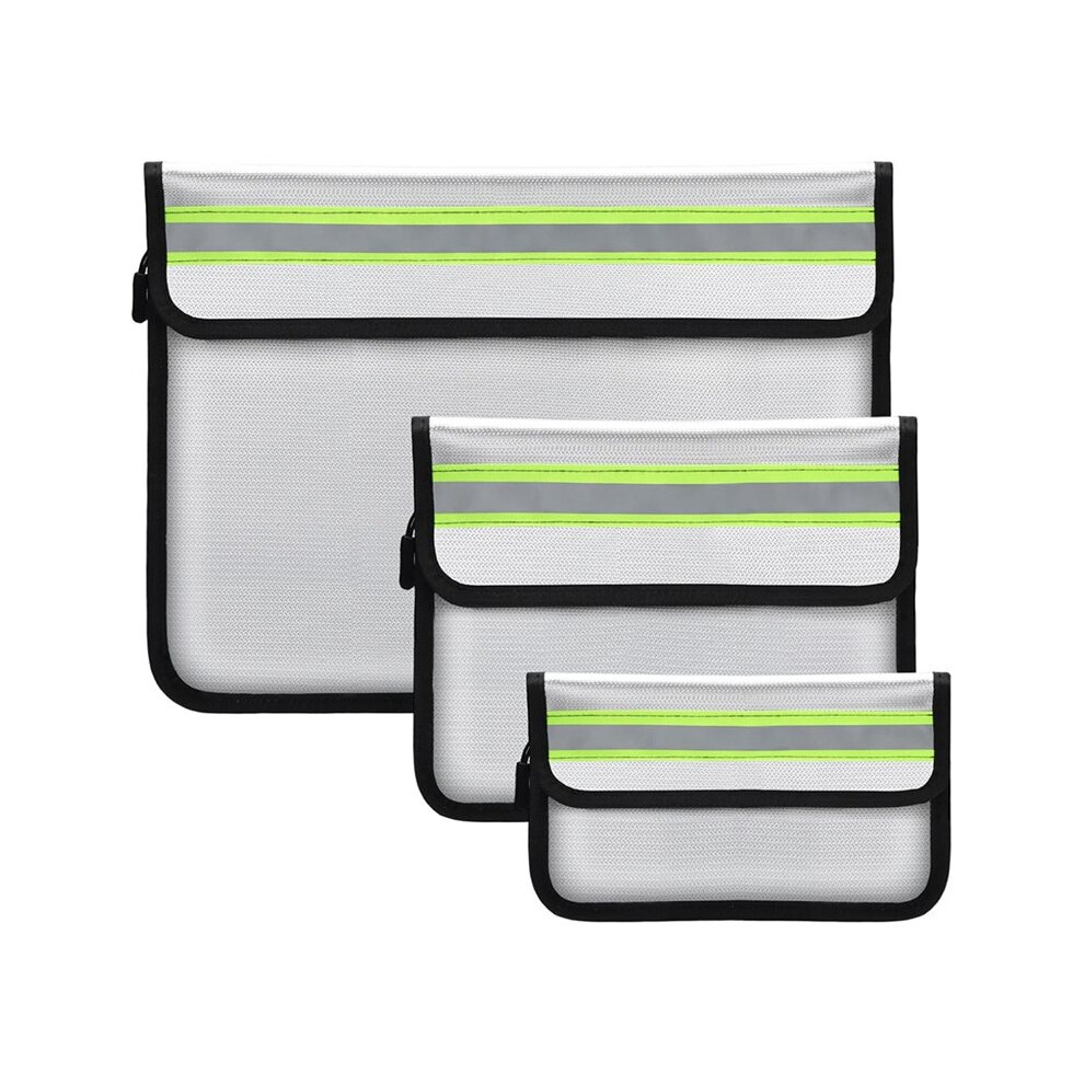 5200 Fireproof Document Bag Set - Waterproof And Reflective Safety Pouches For Valuables, Passports, And Papers 6031416255634