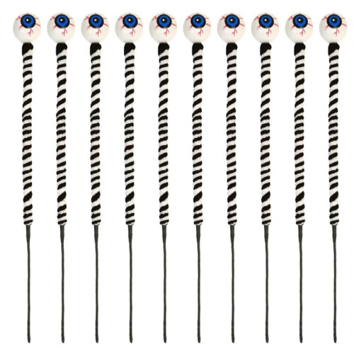 10PCS Halloween Eyeball Picks, Bendable Branches for Spooky Table & Home Decor