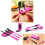 (Pink) Kids Travel Dinnerware Set - Fork, Chopsticks 6