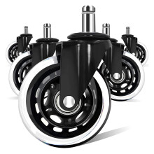 Office Chair Caster Wheels Set of 5, Heavy Duty Replacement for Hardwood Floors, Quiet Smooth Rolling, Universal Stem Fit