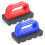 2-Pack Rub Bricks with Handles for Concrete Smoothing, 20 Grit Masonry Tools in Red and 1
