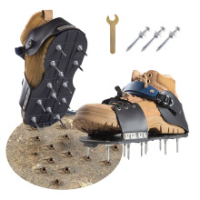 Lawn Aerator Shoes with Adjustable Straps and Protective Footplate, PreAssembled for Yard and Garden