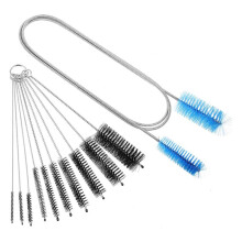 11Pcs Flexible Drain Brush Straw Cleaner Brush Set,Stainless Steel Double-Ended Hose Brush,Straw Cleaning Brush