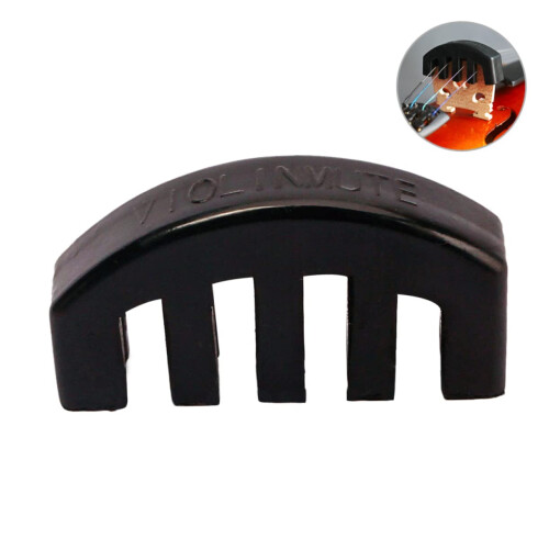 Black Rubber Violin Practice Mute for Beginners, Noise Reduction, Secure Fit, Easy Installation 2