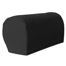 2 Stück Weiche Stretch-Plüsch-Armlehnenbezüge, Stretch-Armlehnenbezüge für Stühle/Sofas, Couch-Armlehnenbezüge, Schwarz