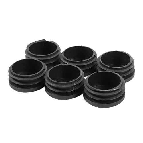 24Pcs Plastic Blanking End Cap Pipe Tube Insert Plug Cover 40mm Black 1