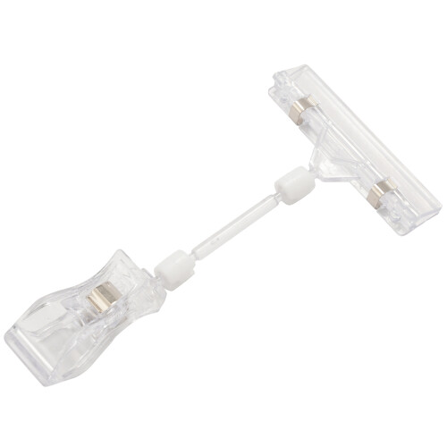 2X 6.5Inch Height Transparent Plastic Double Clips Adjustable  Sign Card Display Holder 1