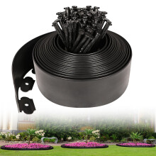 Garden Edging Border 4 Inch x 33FT with 45 Spikes, Flexible Landscape Edging for Lawn and Flower Beds