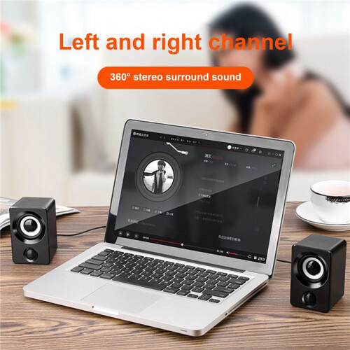 USB  Small Speaker Computer Audio Stereo Subwoofer Speaker Home Wired Desktop Speaker for Laptop Desktop Computer 1