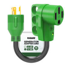 RV Adapter 3 Prong 30A Male to 50A Female Generator Cord 12 Inch with LED Indicator Durable Build