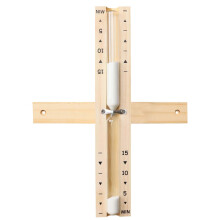 Sauna Hourglass Timer 15 Minute, Rotating Wooden Frame with White Sand, Large Clear Sand Clock