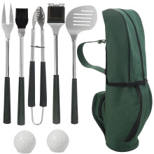 Vestamore BBQ Grill Utensils Set 8 Piece Stainless Steel Tools with PP Handles Golf Themed Gift