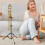 Adjustable Trombone Stand with Music Holder, Stable Triangular Base, 5280cm for Stage or Studio 2