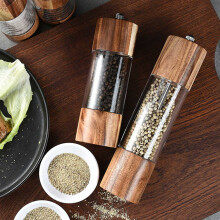 2X Pepper Grinder Transparent Pepper Mill Salt Grinding Ceramic Core Multipurpose Seasoning Bottle Cruet 6 Inches