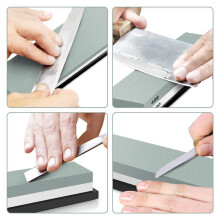 2X Whetstone, 2-IN-1 Sharpening Stone 400/1000 Grit Waterstones, Knife Sharpener Rubber Stone Holder Included