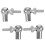 6mm Rosca Hembra Macho en Forma de L Rodamientos de RóTula 8Pcs 3