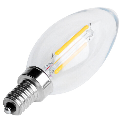 3X Dimmable E12 2W COB Edison Candle Flame Filament LED Light Bulb Lamp 10x3.5cm 2