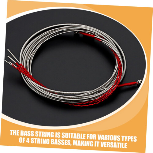 Acoustic Bass Strings Set Flatwound Tapewound 4 String Replacement for Warm Tone and Smooth Play 2