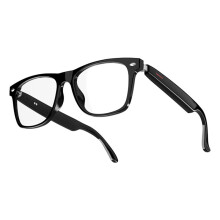 E13 Glasses Wireless 5.0 Glasses with Headphones Hands-Free Calling Music Photograph,Black+Transparent A