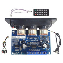 2.1 Channel Digital Amplifier Board 2X25W+50W BT5.0 Subwoofer DC12-20V Amplifier Board+AUX +USB Cable+Remote Control