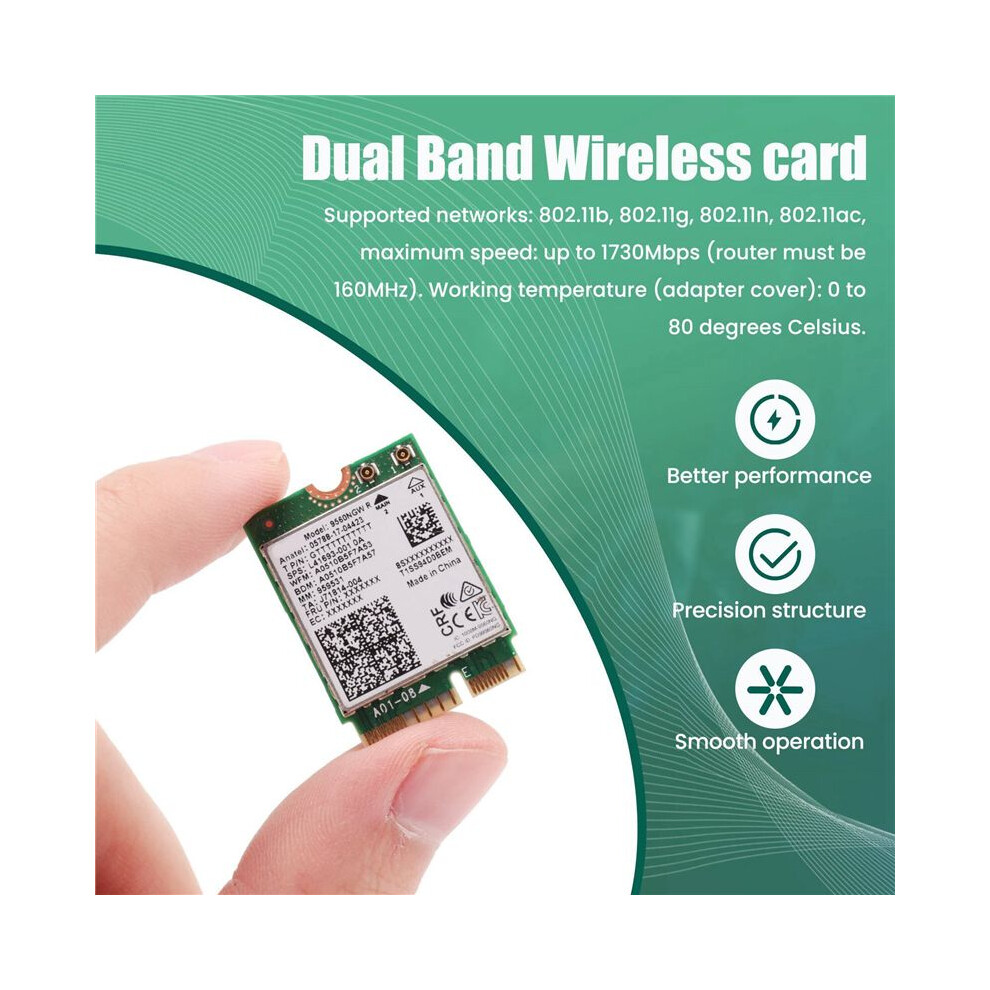 1730Mbps For Dual Band Wireless Ac 9560 Desktop Kit 5.0 802.11Ac M.2 Cnvi 9560Ngw Wifi Card 6033891400714