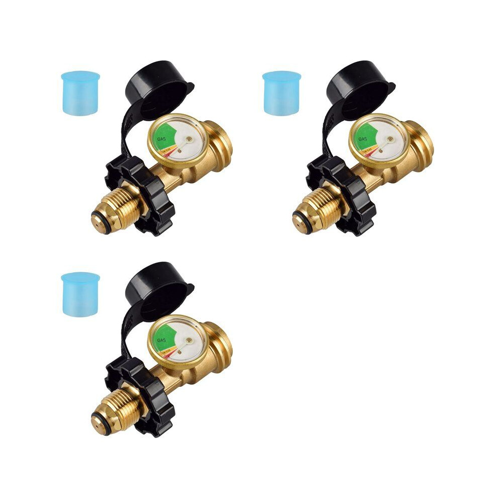 3X Universal Propane Tank Adapter With Gauge Converts Qcc1/Type 1 Propane Tank Gauge Level Indicator, Cylinder 6031386949632