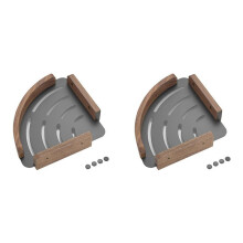 2X Walnut Wood Bathroom Shelves Wall Mounted Shower Corner Storage Shelf Kitchen Organizer Rack