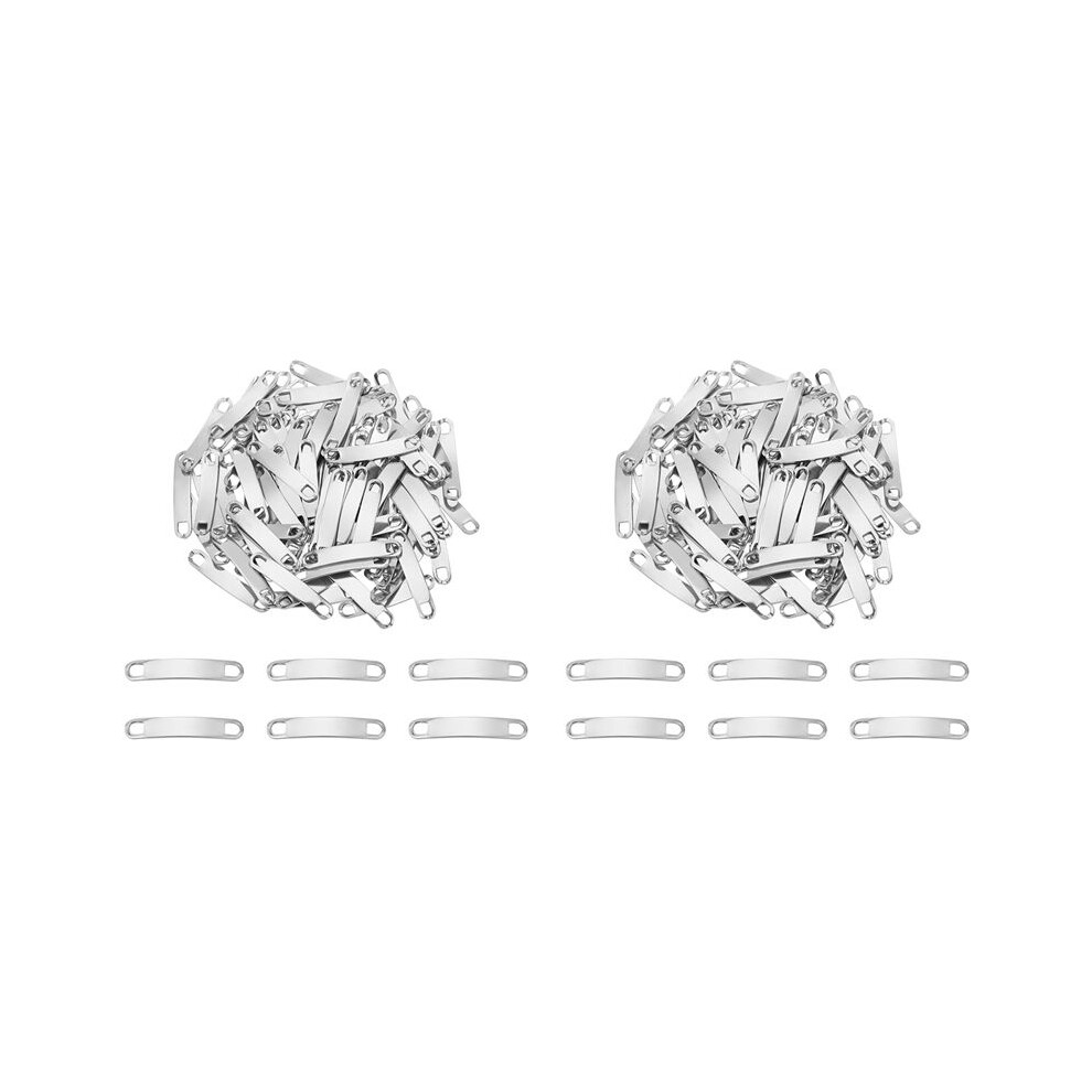 200Pcs Stamping Blank Tag 34Mm Stainless Steel Link Connector Metal Blank Charm Curved Link Charm Engravable Blank Tag 4711837652251