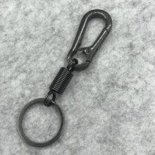 4X Sturdy Carabiner Key Chain Key  Polished Key Chain Spring Key Chain Business Waist Key Chain, Black