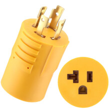 Generator Adapter NEMA L1430P to 515R 520R, 30 Amp to 15/20 Amp Dual Outlet Converter