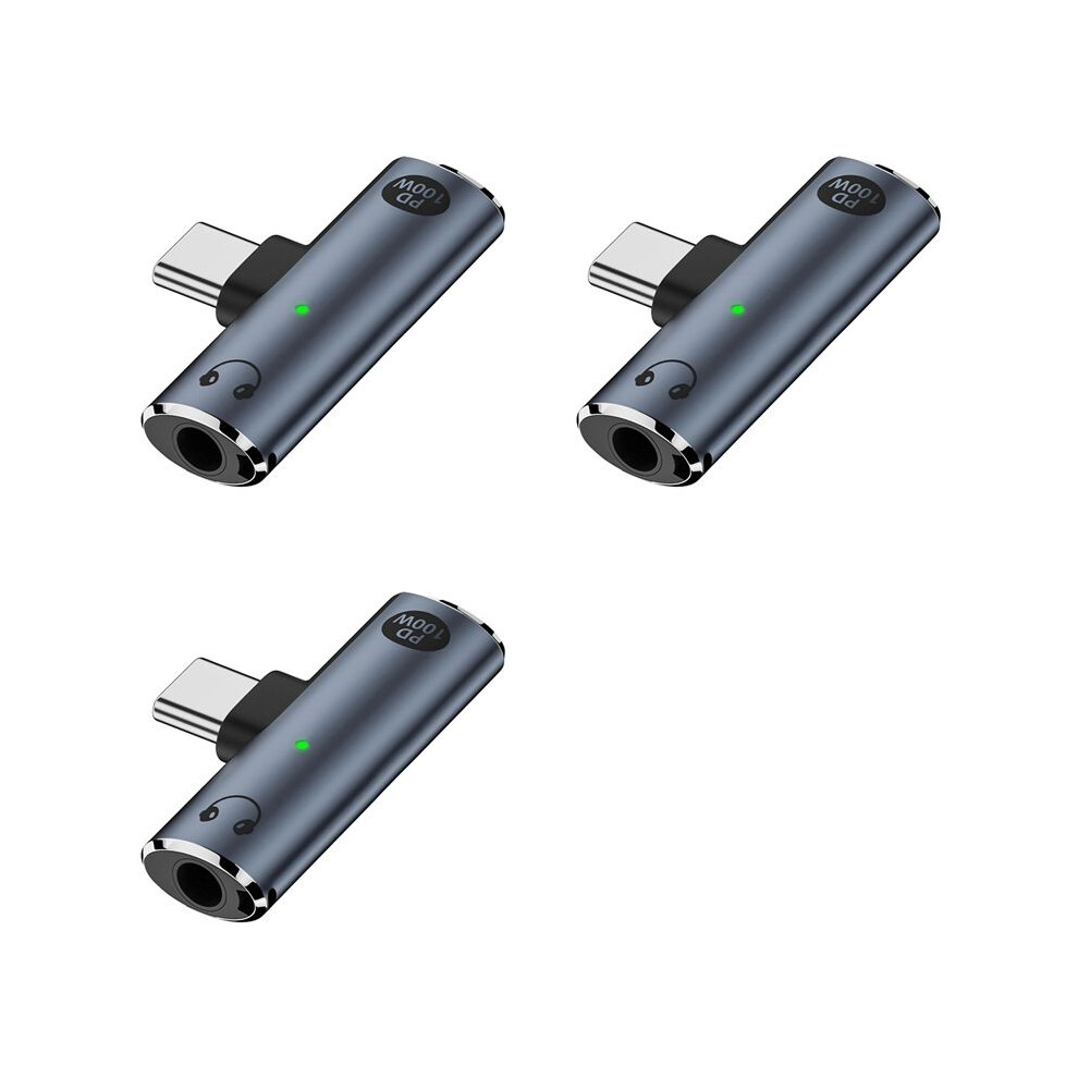 3X Usb C To Audio Jack Adapter With 100W Fast Charging,2-In-1 Usb C To 3.5Mm Female Headphone For Type C Interface,A 6032562110525