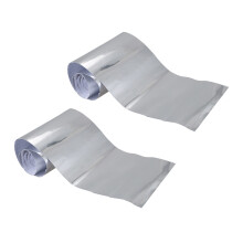 2X Chrom Spiegel Vinyl Folie Verpacken Aufkleber Abziehbild Dehnbar Reflektierend 152X20cm Silber