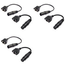 3 Paar XLR 3Pin auf RJ45 Buchse Adapter RJ45 auf XLR DMX Stecker Verlängerungskabel für DMX-CON Controller Serie