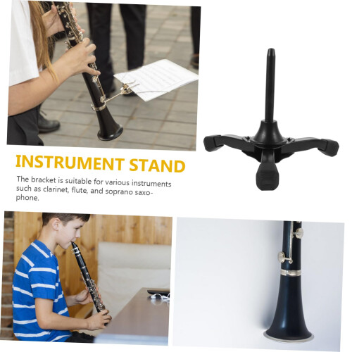 Folding Clarinet Stand with Stable Tripod Base, Height Adjustable for Flute Oboe Saxophone 1