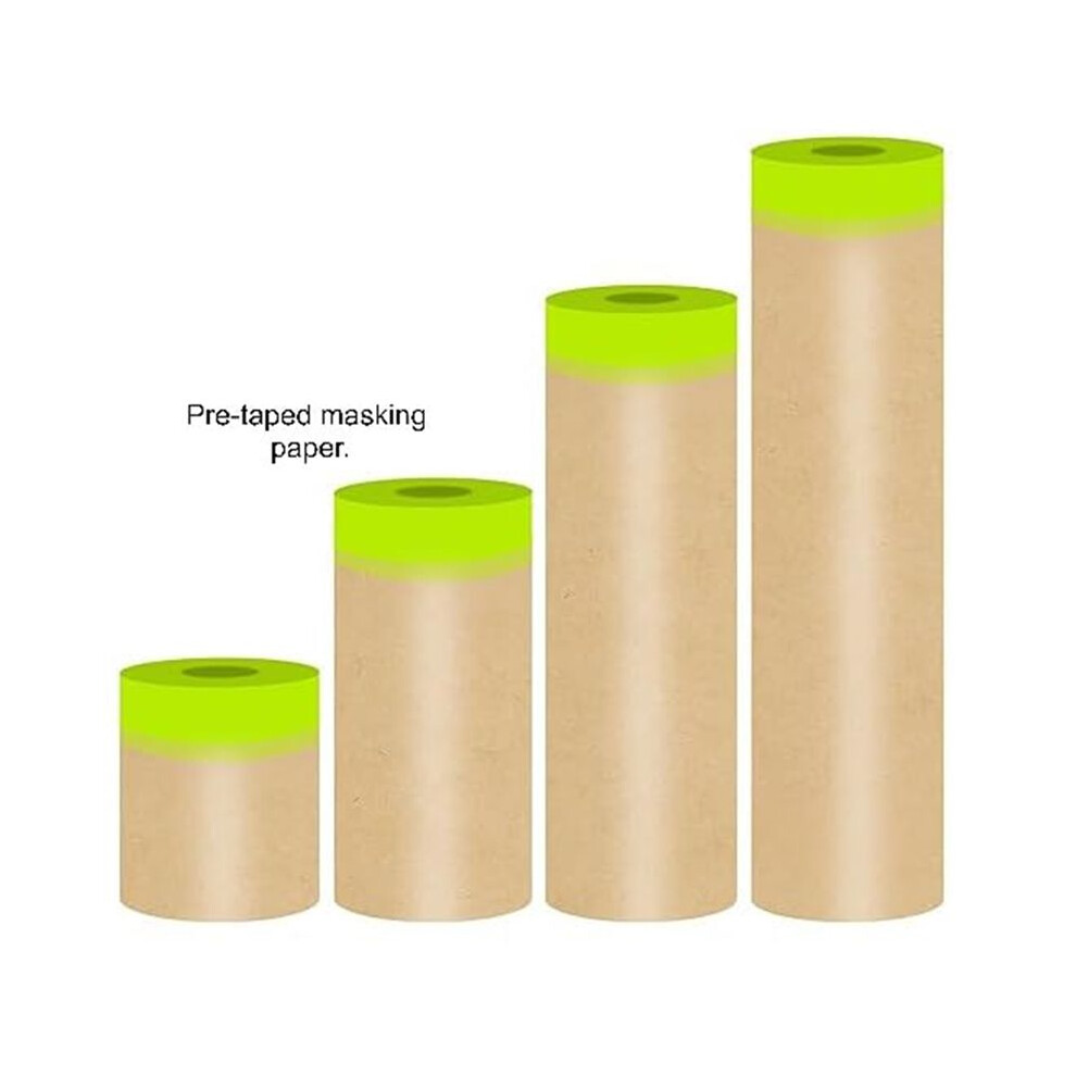 Pre Taped Masking Paper For Paintingadhesive Tape & Drape Painters Paper, Automotive Paint, House Decoration, Diy 6031300644605
