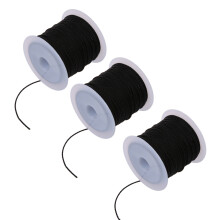 3X Rotolo Filo Nero Cotone Cerato per Collana Perline 1 mm HOT