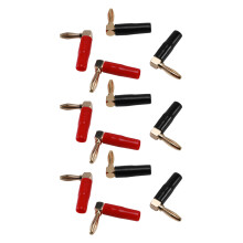 12x Bouchon Banane Type Vis A Angle Droit en Cuivre A Extremite Droite / 90 Degres / Connecteur de Cable de Haut-Parleur