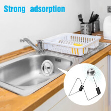 2X Magnetischer Schwammhalter für Küchenspüle Caddy Edelstahl Kein Bohren mit Klebstoffen Wasserdichtes Küchenzubehör