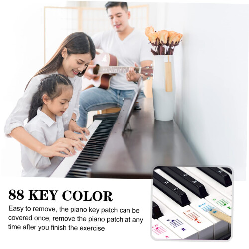 Transparent Piano Key Stickers for Beginners with Fast Note Recognition and Removable Labels 1