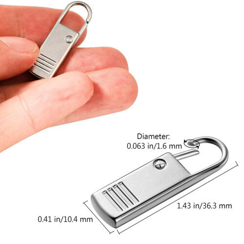 20Pcs Zipper Pull-Tab Replacement, Metal Zipper Puller Zip Slider Extender Handle Mend Fixer for Suitcases Backpacks 1