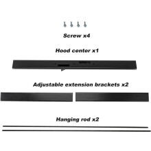 Adjustable Fireplace Rod Kit for Fireplace Spark Screen, Rod and Valance Kit Install to Leveling the Fireplace Mesh